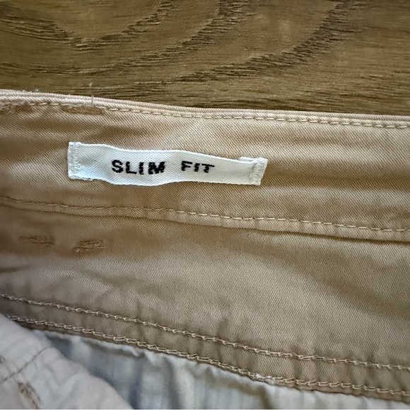 Boss Orange Slim Fit Khaki Pants Women's 4 Beige Zipper Pocket Moto Style - Picture 6 of 9